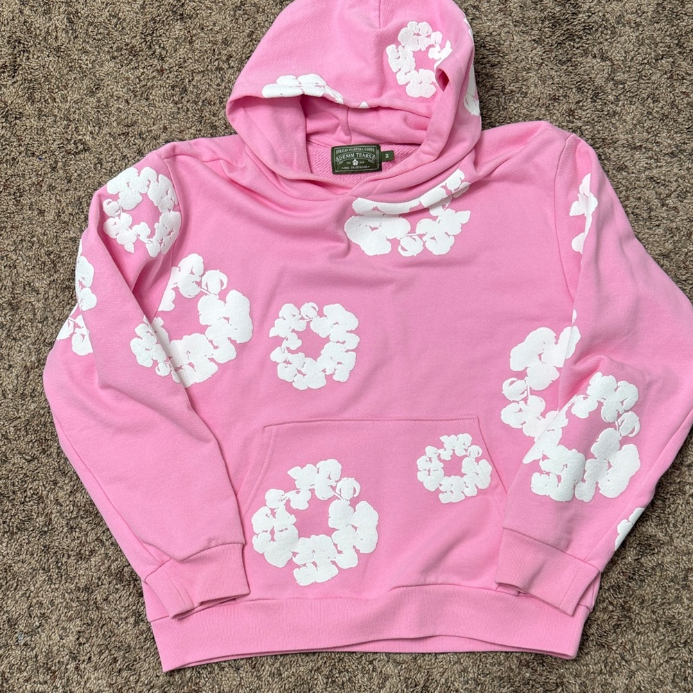 Denim Tears Floral Pink Hoodie for Men